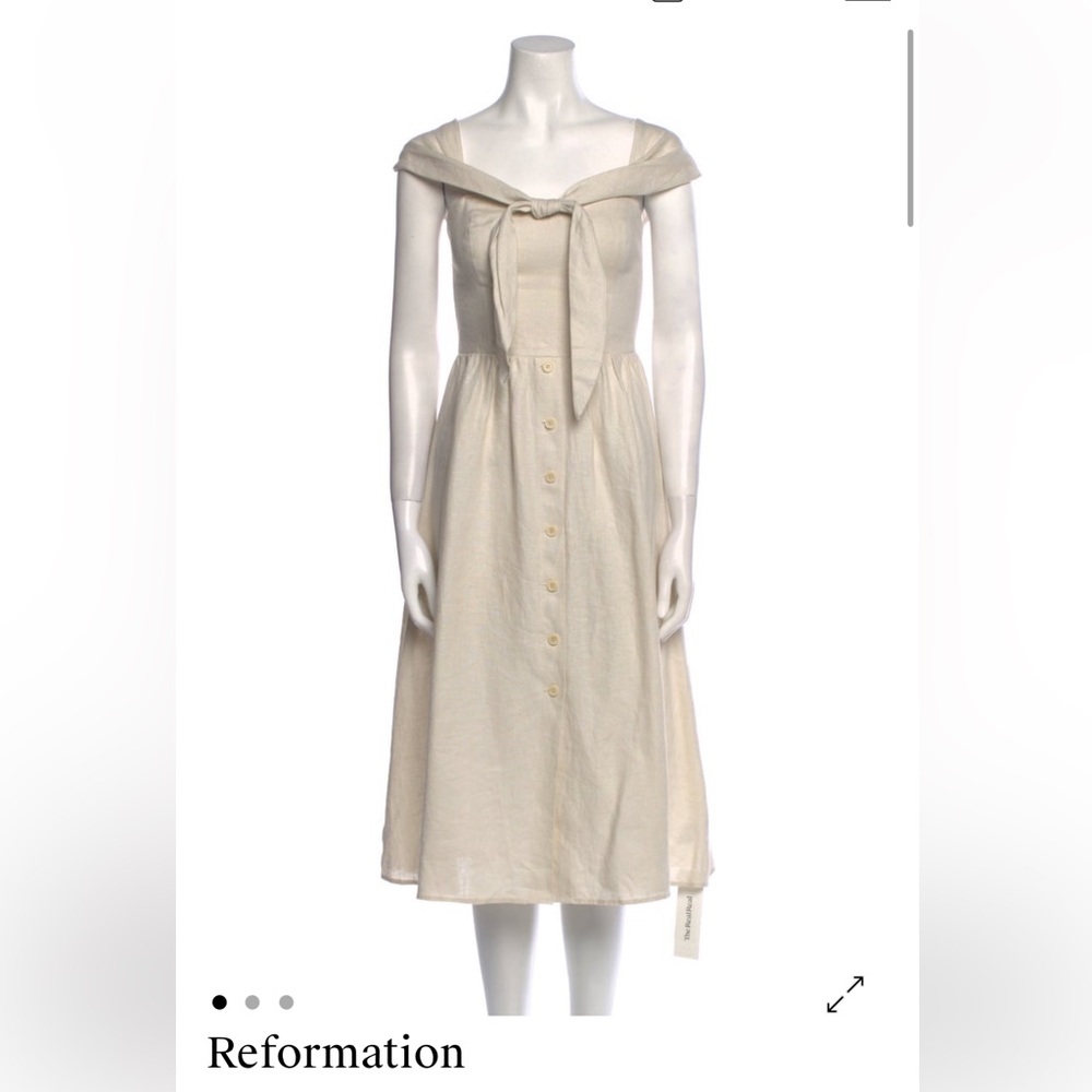 Reformation Cream Midi Dress